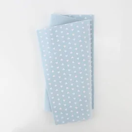 Tissu feutrine Coeurs Imprimés 20X30 cm - Bleu Clair|IDEEINFELTRO.COM