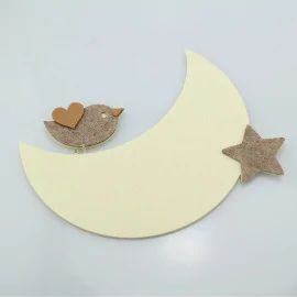 Luna uccellino in feltro e pannolenci da assemblare|IDEEINFELTRO.COM