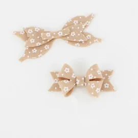 Savings Kit 9 Bows In soft felt Model 15 - Flower Print To Assemble