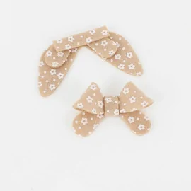 Savings Kit 9 Bows In soft felt Model 6 - Flower Print To Assemble