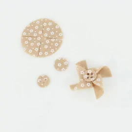 Savings Kit 12 Pinwheels In soft felt Model 5 - Flower Print