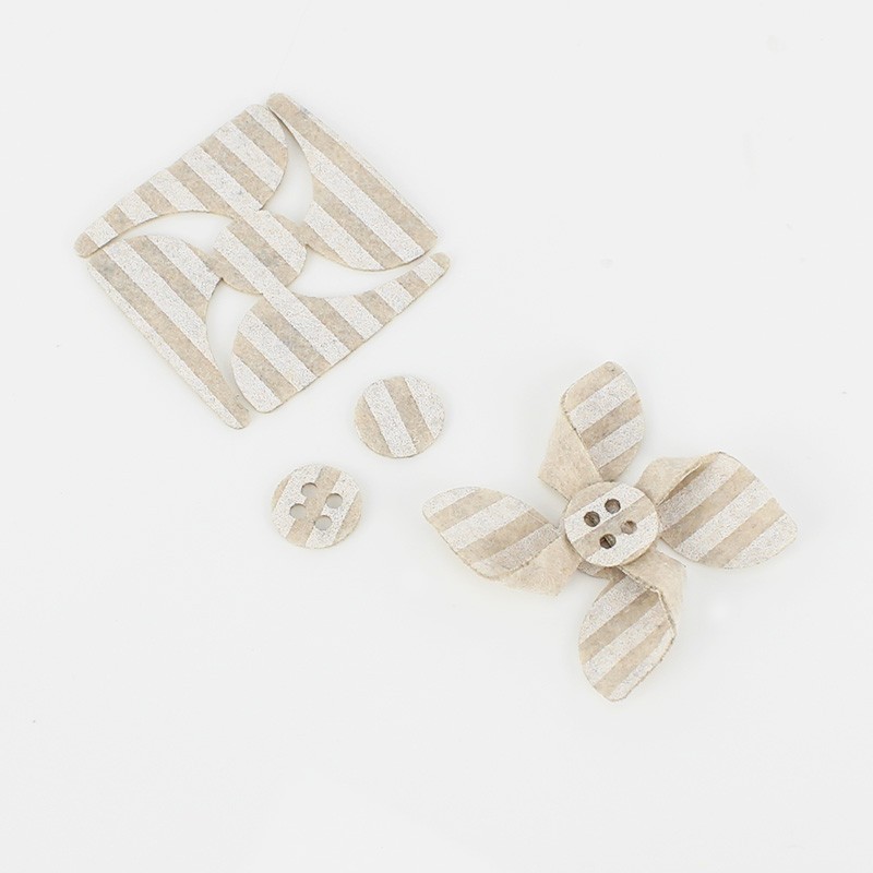 Kit d’économies 12 moulins à vent dans tissu feutrine modèle 7 - Lignes d’impression