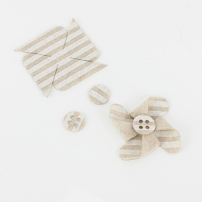 Kit d’économies 12 moulins à vent dans tissu feutrine modèle 6 - Imprimer des rangées