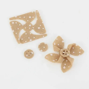 Savings Kit 12 Pinwheels In soft felt Model 7 - Stars Print