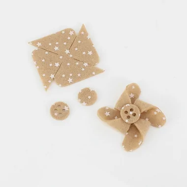 Savings Kit 12 Pinwheels In soft felt Model 6 - Stars Print