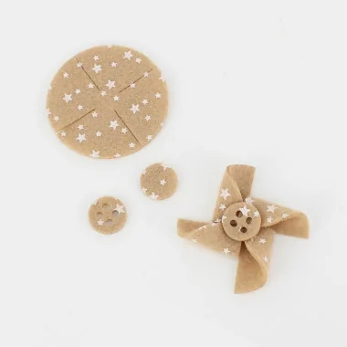 Kit Risparmio 12 Pinwheels In Dun Vilt Model 5 - Star Print