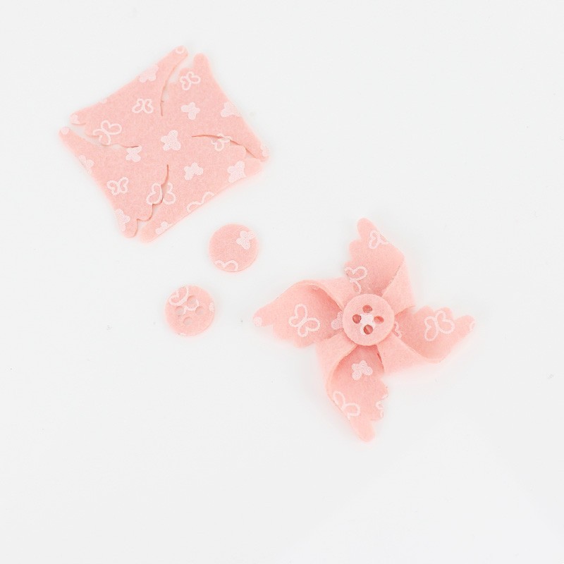 Spaarpakket 12 Pinwheels In Dun Vilt Model 2 - Butterfly Print