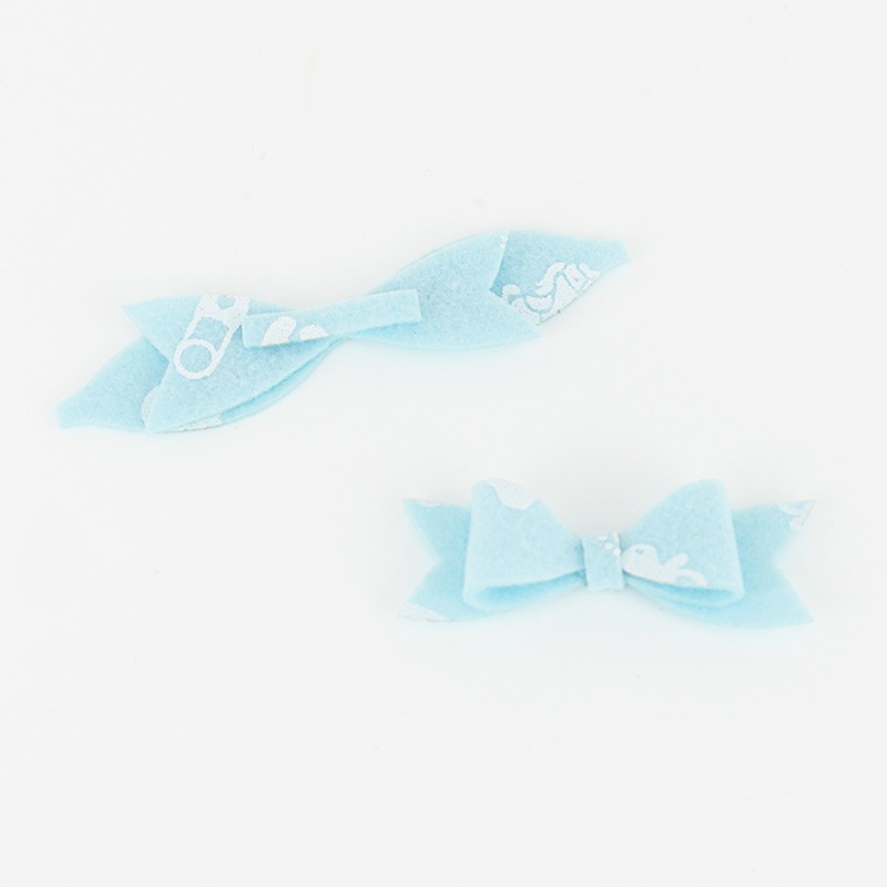 12 Fiocchetti in pannolenci mod. 5 - stampa nascita da assemblare|IDEEINFELTRO.COM