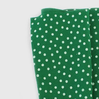 Tela De Fieltro Estampado de lunares 50X90 cm - Billar verde