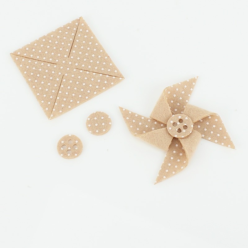 12 Girandole in pannolenci mod. 1 - stampa mini pois da assemblare|IDEEINFELTRO.COM