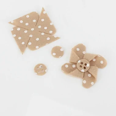 Spaarset 12 Pinwheels In Dun Vilt Model 6 - Stippenprint
