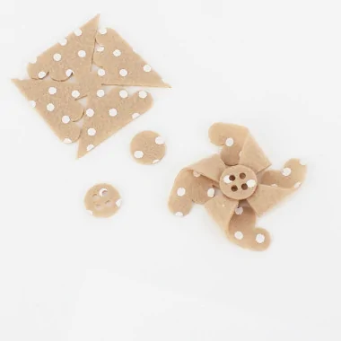 Spaarset 12 Pinwheels In Dun Vilt Model 3 - Polka Dot Print