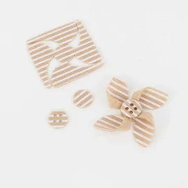 Kit d’épargne 12 moulins à vent en tissu feutrine modèle 7 - Mini Stripe Print