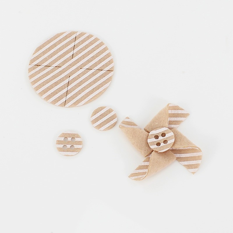 Savings Kit 12 Pinwheels In soft felt Model 5 - Mini Stripes Print