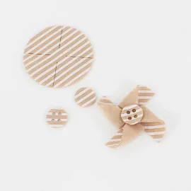 Spaarset 12 Pinwheels In Dun Vilt Model 5 - Mini Stripe Print
