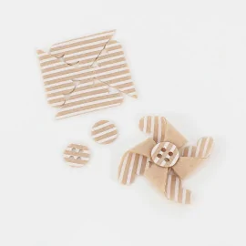 Kit d’épargne 12 moulins à vent en tissu feutrine modèle 3 - Mini Stripe Print