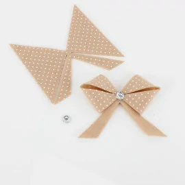Spaarset 6 strikken in Dun Vilt Model 12 - Mini Polka Dot Print om in elkaar te zetten
