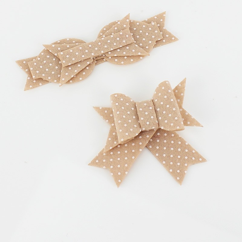 6 Fiocchetti in pannolenci mod. 11 - stampa mini pois da assemblare|IDEEINFELTRO.COM
