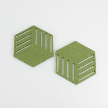 2 Coasters In felt Model 9 - Customizable