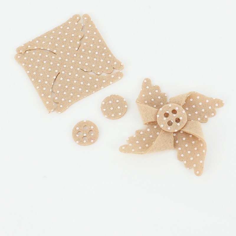 12 Girandole in pannolenci mod. 2 - stampa mini pois da assemblare|IDEEINFELTRO.COM