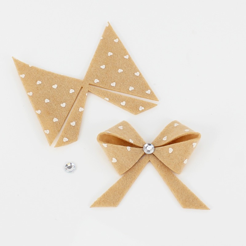 6 Fiocchetti in pannolenci mod. 12 - stampa cuori da assemblare|IDEEINFELTRO.COM