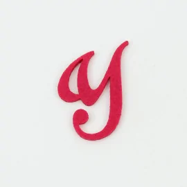 Letra "Y" en fieltro de color - cursiva mayúscula|IDEEINFELTRO.COM