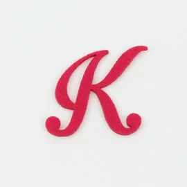 Letter "K" in colored felt - italic uppercase|IDEEINFELTRO.COM