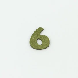 Number 6 In felt And soft felt Colorful