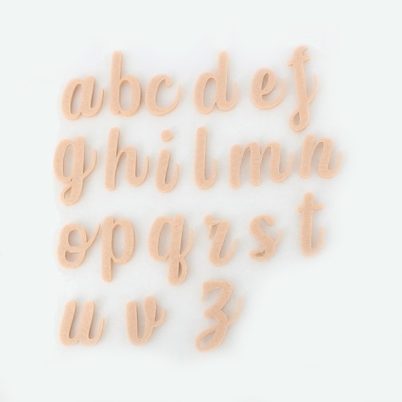 Set of 26 Lowercase Cursive felt Letters - Font 6