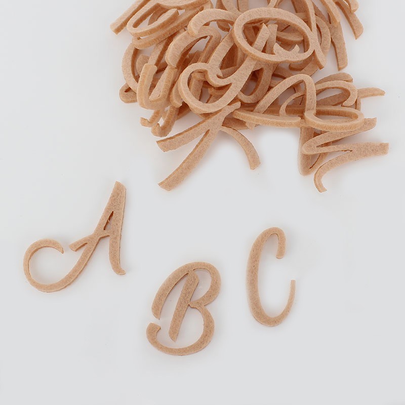 Set 26 lettere in feltro corsivo maiuscolo - font 5|IDEEINFELTRO.COM