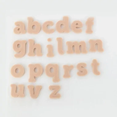 Complete set van 26 kleine letters in Vilt en gekleurde Dun Vilt 2