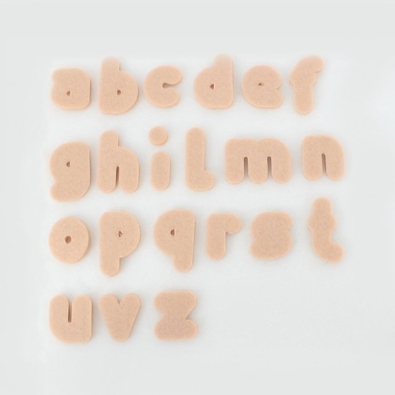 Set of 26 Lowercase Block felt Letters - Font 4