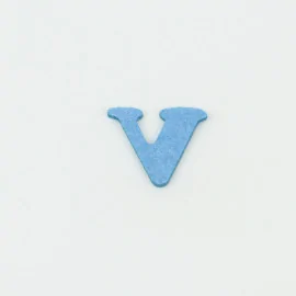 Letter V in Vilt en gekleurde Dun Vilt