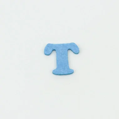 Lettre T en feutrine et tissu feutrine colorée