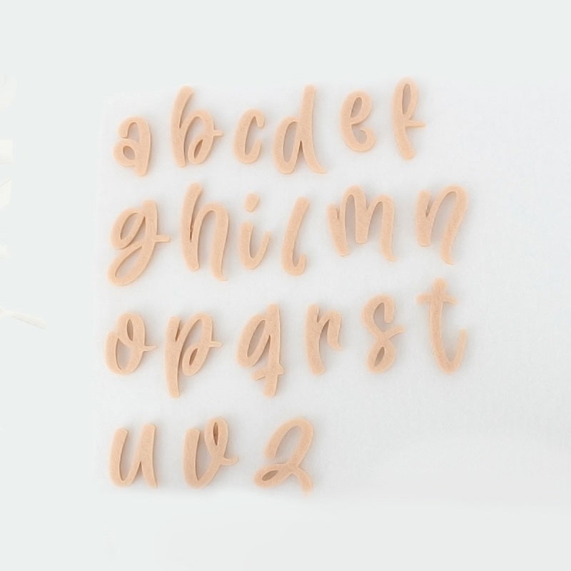 Lettera in feltro corsivo minuscolo - font 8|IDEEINFELTRO.COM