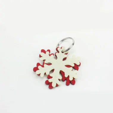 Venta On Line 15 Llaveros Navideños En fieltro Y tela de fieltro - Copo De Nieve
