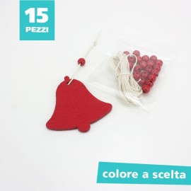 15 DECORAZONI CHRISTMAS - BELL - FELT TO ASSEMBLE about 6 cm