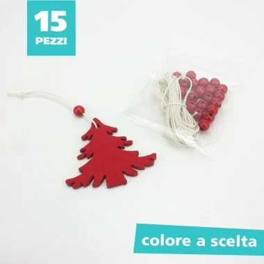 15 DECORAZONI CHRISTMAS - TREE - IN FELT TO ASSEMBLE about 6 cm