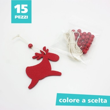 15 DECORAZONI CHRISTMAS - REINDEER - IN FELT TO ASSEMBLE about 6 cm