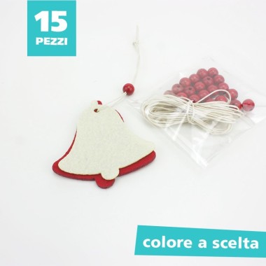 15 DOUBLE CHRISTMAS DECORAZONI - BELL - IN FELT AND FELT TO ASSEMBLE about 6 cm