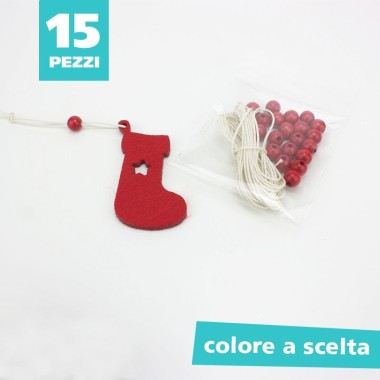 15 CHRISTMAS DECORATIONS - STOCKING - IN FELT TO ASSEMBLE