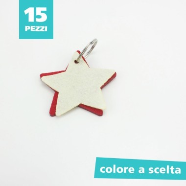 15 CHRISTMAS KEY RING IN FELT AND PANNOLENCI - STAR