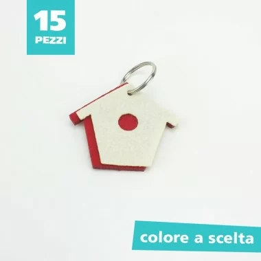 15 CHRISTMAS KEY RING IN FELT AND PANNOLENCI - HOUSE