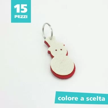 15 CHRISTMAS KEY RING IN FELT AND PANNOLENCI - SNOWMAN