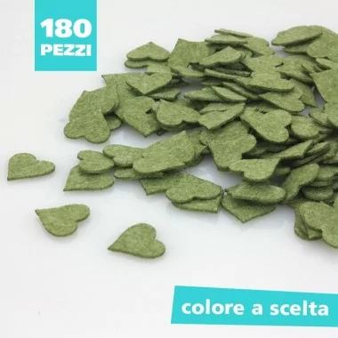 KIT SAVINGS OF 180 HEARTS IN FELT COLORED