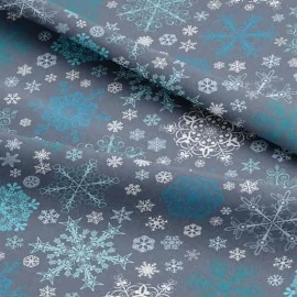 Dun vilt en vilt kerst afdrukken - sneeuwvlokken kabeljauw.324