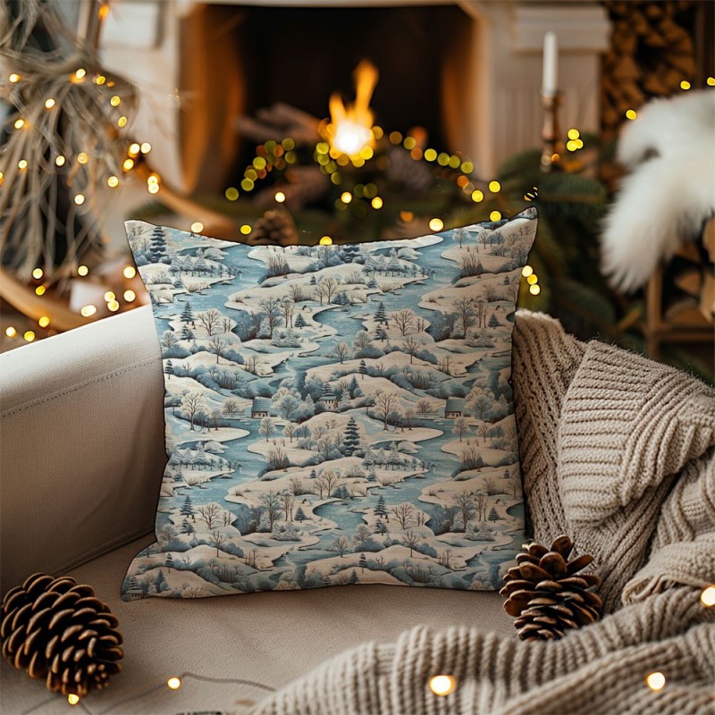 Pannolenci e feltro stampa natale - paesaggio innevato cod.491|IDEEINFELTRO.COM