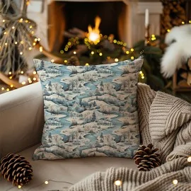 Pannolenci e feltro stampa natale - paesaggio innevato cod.491|IDEEINFELTRO.COM