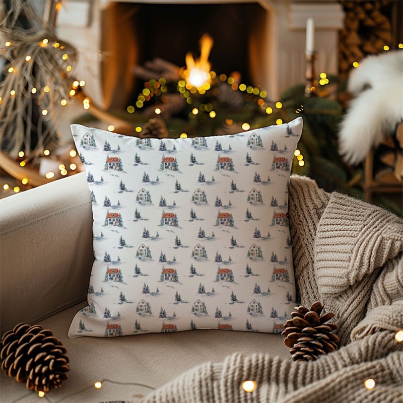 Pannolenci e feltro stampa natale - paesaggio innevato cod.499|IDEEINFELTRO.COM