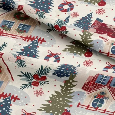 Pannolenci e feltro stampa natale - case natalizie cod.500